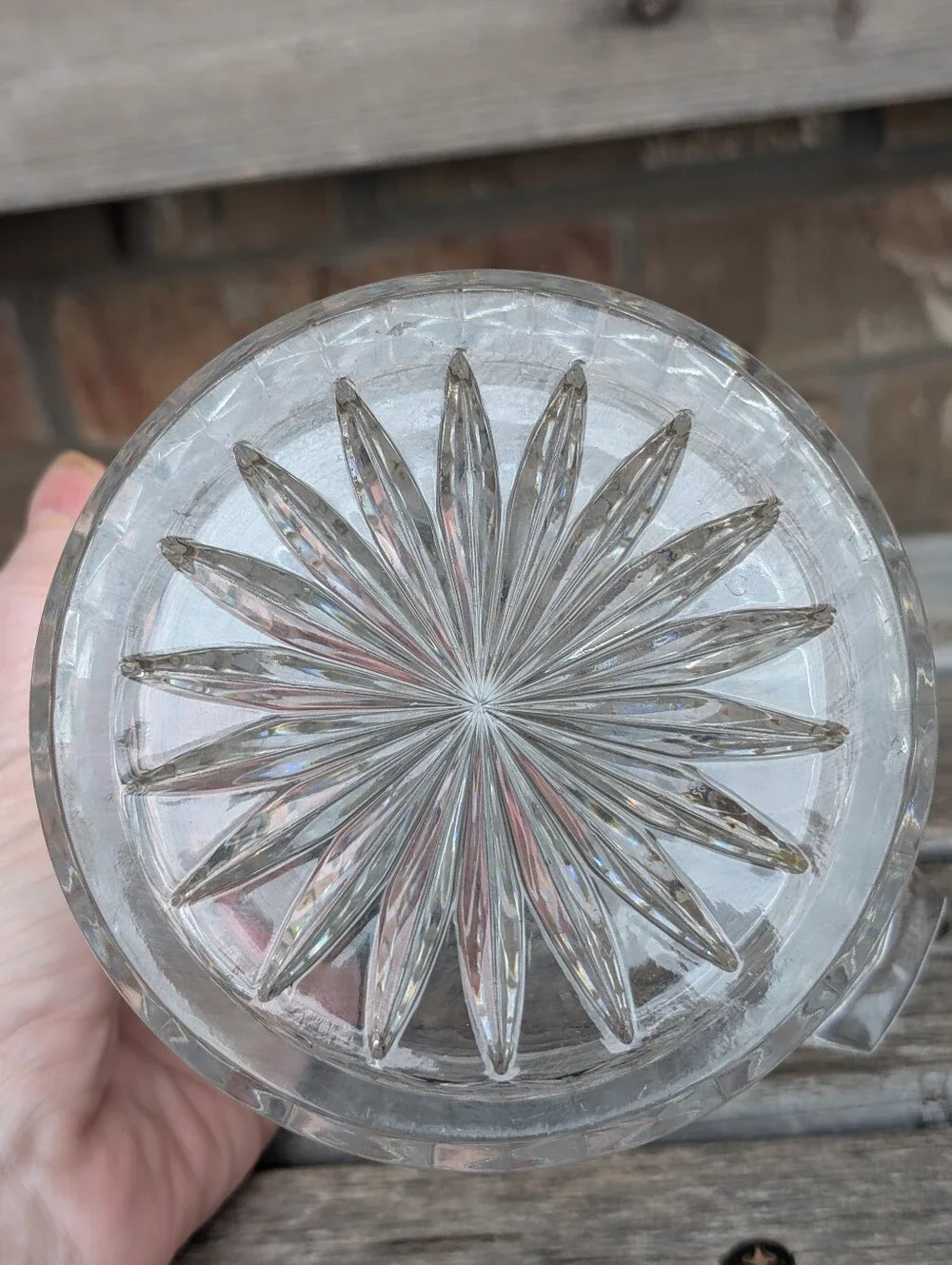 Vintage Bohemia Diamond Cut Crystal Ice Bucket